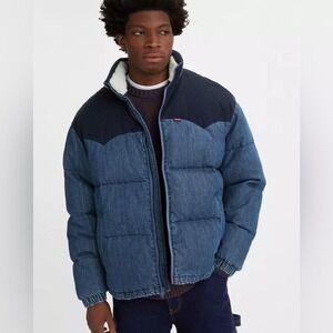 NWT Levi's | Men's Blue Denim Super Puffer Jacket Coat M